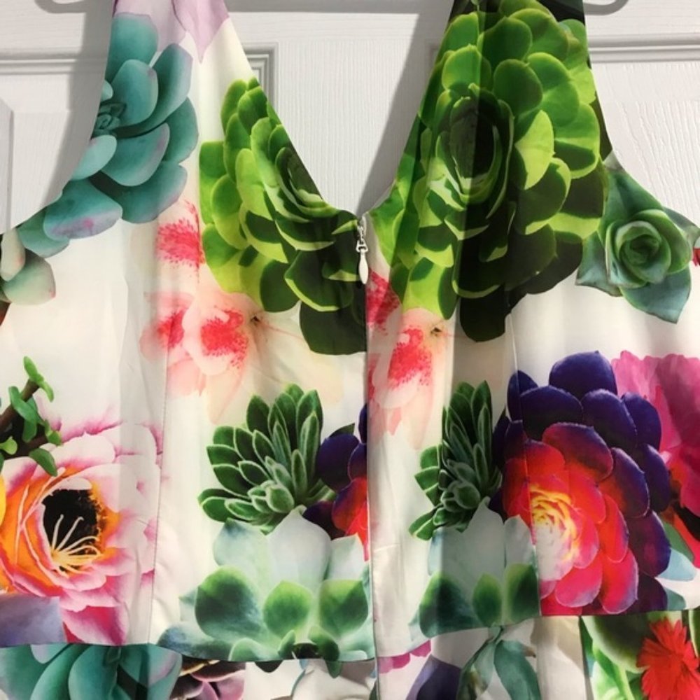 Summer Special Occasion Dress NWT City Chic succulent ivory floral XXL - Picture 7 of 16